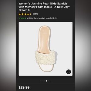 A New Day Jasmine Pearl Slide Sandals